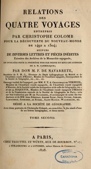 Cover of: Relations des quatre voyages entrepris par Christophe Colomb pour la découverte du Nouveau Monde de 1492 à 1504 by Christophe Colomb