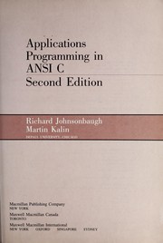 Cover of: Applications programming in ANSI C