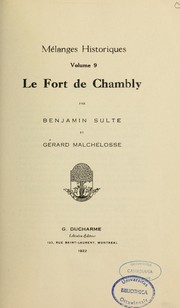 Cover of: Le fort de Chambly