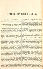 Cover of: Spirit of the pulpit, with reference to the present crisis | Moore, Frank