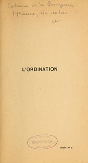 Cover of: L'Ordination