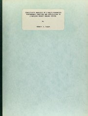 Cover of: Sensitivity analysis of a multi-parameter performance function and application to a nuclear rocket engine system by Robert J. Logan
