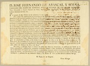 Cover of: D. Jose Fernando de Abascal y Sousa, caballero del Habito de Santiago: teniente general de los reales exercitos, virey gobernador y capitan general del Perú, superintendente subdelegado de Real Hacienda, presidente de la Real Audiencia de Lima &c. Por quanto de real orden se me comunica lo que sigue