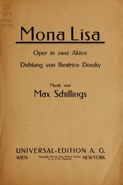 Cover of: Mona Lisa: Oper in zwei Akten