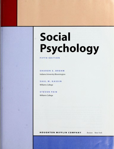 Social psychology by Sharon S. Brehm