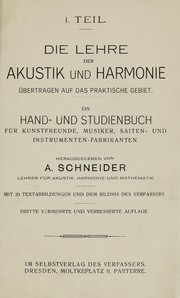 Cover of: Akustik und Harmonie übertragen auf das praktische Gebiet