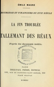 Cover of: La fin troublée de Tallemant des Réaux by Émile Magne