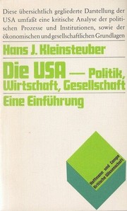 Cover of: Die USA : Politik, Wirtschaft, Gesellschaft: eine Einführung
