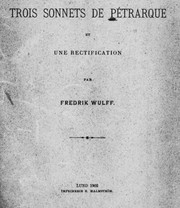 Cover of: Trois sonnets de Pétrarque et une rectification