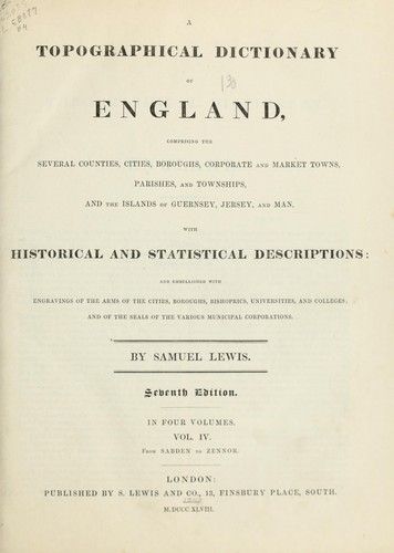A topographical dictionary of England by Samuel Lewis