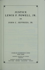 Cover of: Justice Lewis F. Powell, Jr. by Jeffries, John Calvin, Jeffries, John Calvin, 1948-