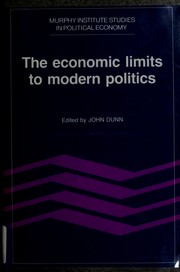 Cover of: The Economic limits to modern politics