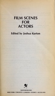Cover of: Film Scenes for Actors by Joshua Karton