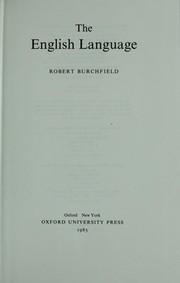 Cover of: The English language by R. W. Burchfield