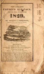 Cover of: The New England farmer's almanack, for the year of our Lord 1829