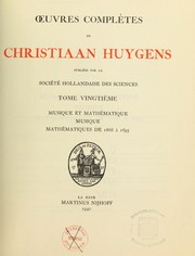 Cover of: Oeuvres complètes de Christiaan Hugens by Christiaan Huygens