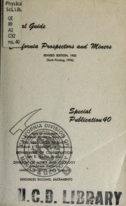 Cover of: Legal guide for California prospectors and miners | California. Division of Mines and Geology