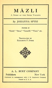 Cover of: Mäzli by by Johanna Spyri ... tr. by Elisabeth P. Stork