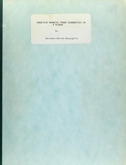 Front cover of Inductive magnetic probe diagnostics in a plasma by Terrence Adrien McLaughlin