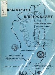 Cover of: Lake Tahoe Basin - a preliminary bibliography by Matthews, Robert A.