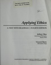Cover of: Applying ethics by Jeffrey Olen
