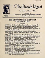Cover of: 100 outstanding events in Lincoln's life