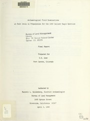 Cover of: Archaeological field examinations at Fort Irwin in preparation for the 1980 Gallant Eagle exercise: final report