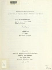 Cover of: Archaeological field examinations at Fort Irwin in preparation for the 1980 Gallant Eagle exercise by Russell L. Kaldenberg