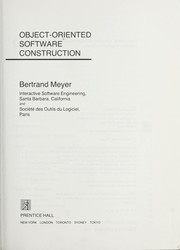 Cover of: Object-oriented software construction