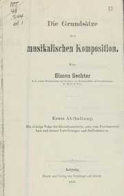 Cover of: Die Grundsätze der musikalischen Komposition