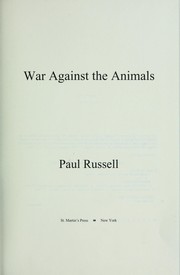 Cover of: War against the animals