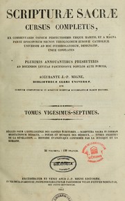 Cover of: Scripturae sacrae cursus completus -- plurimis annotantibus presbyteris ad decendas levitas -- ann. simul et ed. J.-P. Migne