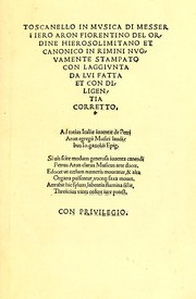 Cover of: Toscanello in mvsica by Pietro Aaron