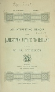 Cover of: An interesting memoir of the Jamestown voyage to Ireland