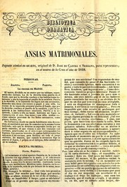 Cover of: Ansias matrimoniales: juguete cómico en un acto