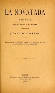 Cover of: La novatada: comedia en un acto y en prosa