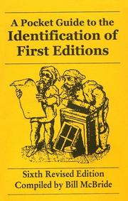 Cover of: Pocket Guide to the Identification of First Editions by Bill McBride
