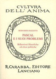 Cover of: Pascal E I Suoi Problemi: Riflessioni Filosofiche Ed Etico Politiche