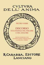 Cover of: Discorso Sull'Indole Del Piacere E Del Dolore by 