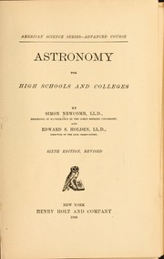 Cover of: Astronomy for high schools and colleges
