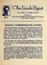 Cover of: Lincoln commemorative stamps by Louis Austin Warren