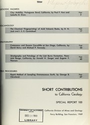 Cover of: Short contributions to California geology