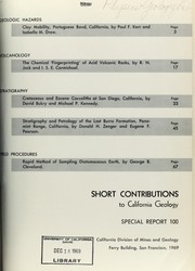 Short contributions to California geology by California. Division of Mines and Geology