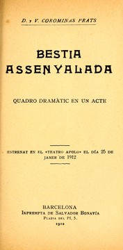 Cover of: Bestia assenyalada: quadro dramàtic en un acte