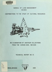 An examination of amateur collections from the Carson Sink, Nevada by Robert L. Kelly