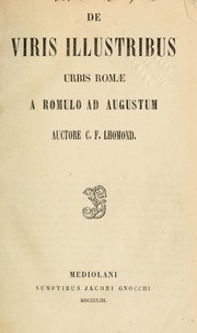 Cover of: De viris illustribus urbis romae a Romulo ad Augustum