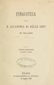 Cover of: Pinacoteca della R. Accademia di belle arti in Milano