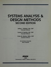 Cover of: Systems analysis & design methods by Jeffrey L. Whitten