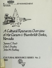 Cover of: A cultural resources overview of the Carson and Humboldt Sinks, Nevada: for Department of the Navy, Western Division, Naval Facilities Engineering Command, San Bruno, California