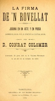 Cover of: La firma de 'n Rovellat by Conrad Colomer
